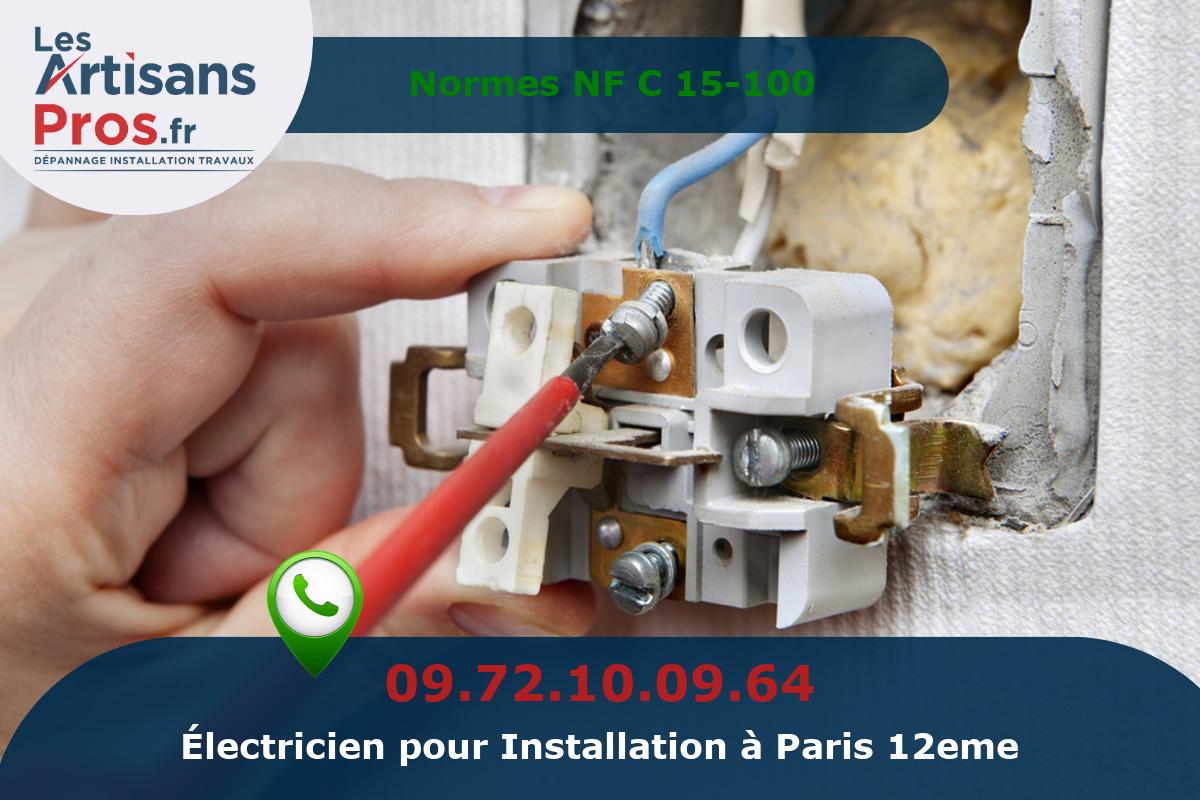 Installation Électrique Paris 12eme arrondissement