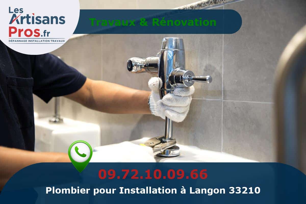 Installation de Plomberie Langon