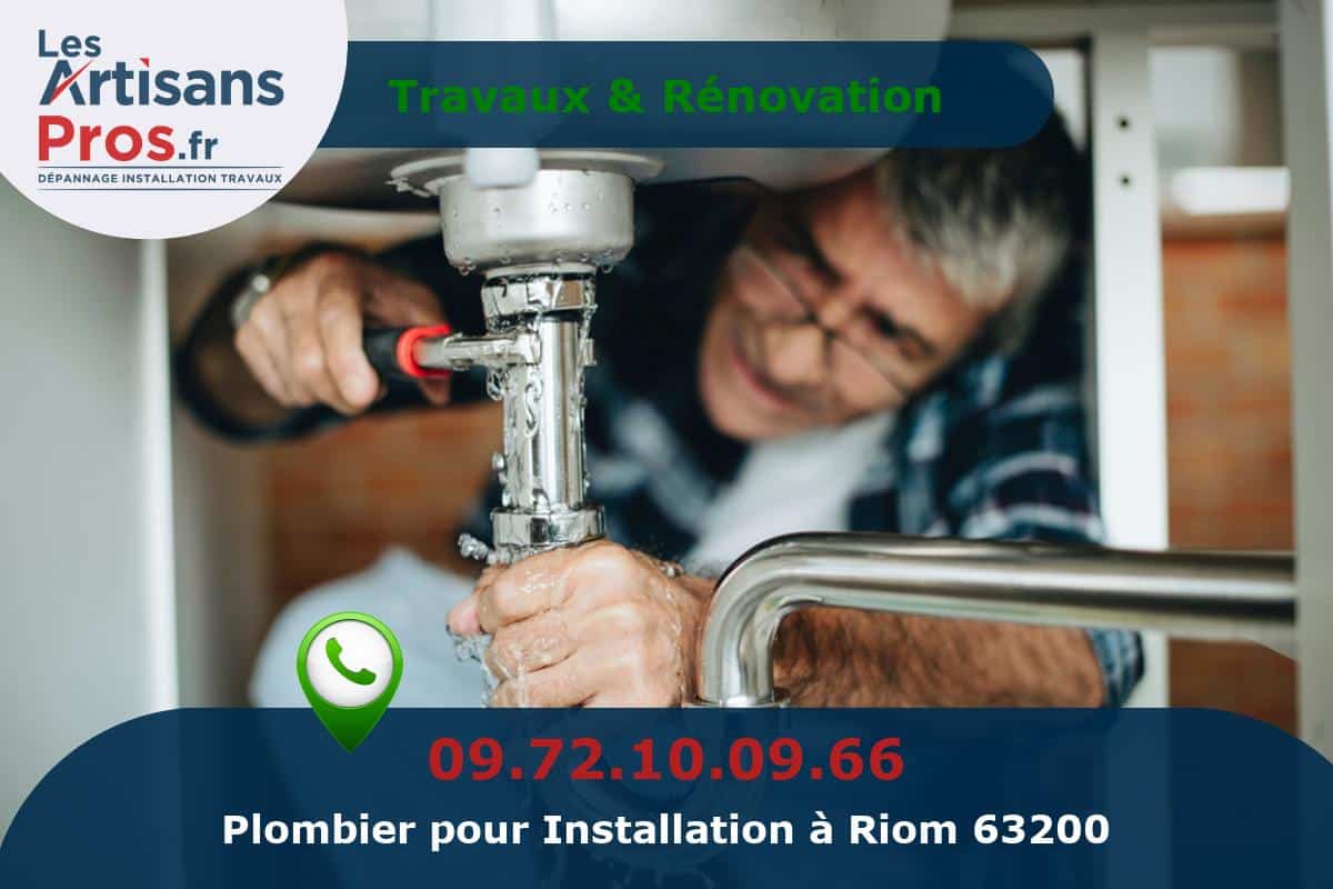 Installation de Plomberie Riom