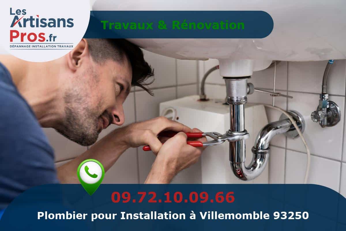 Installation de Plomberie Villemomble