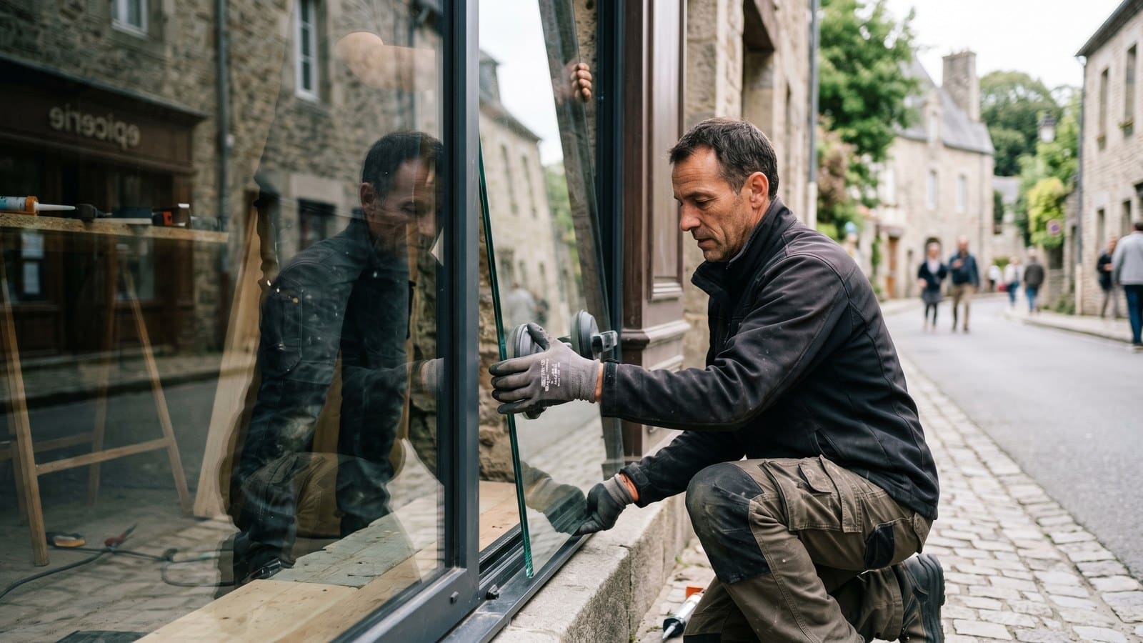 Remplacement de vitrine de magasin : urgence, normes ERP, prix