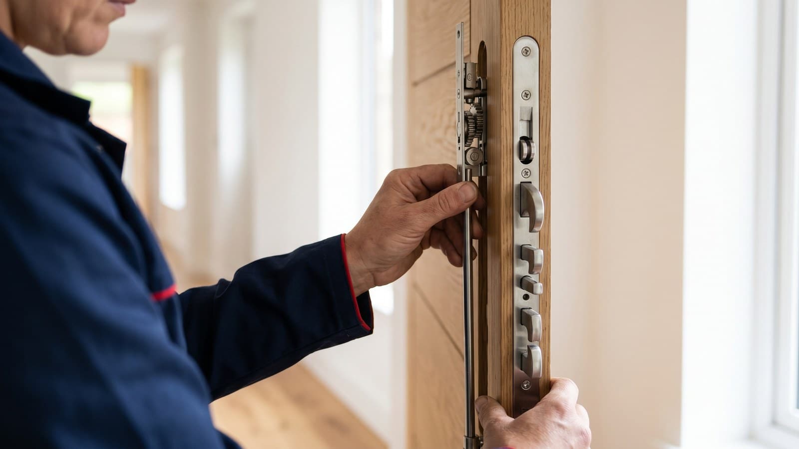 Serrure multipoints bloquée : tringlerie, gâche ou cylindre