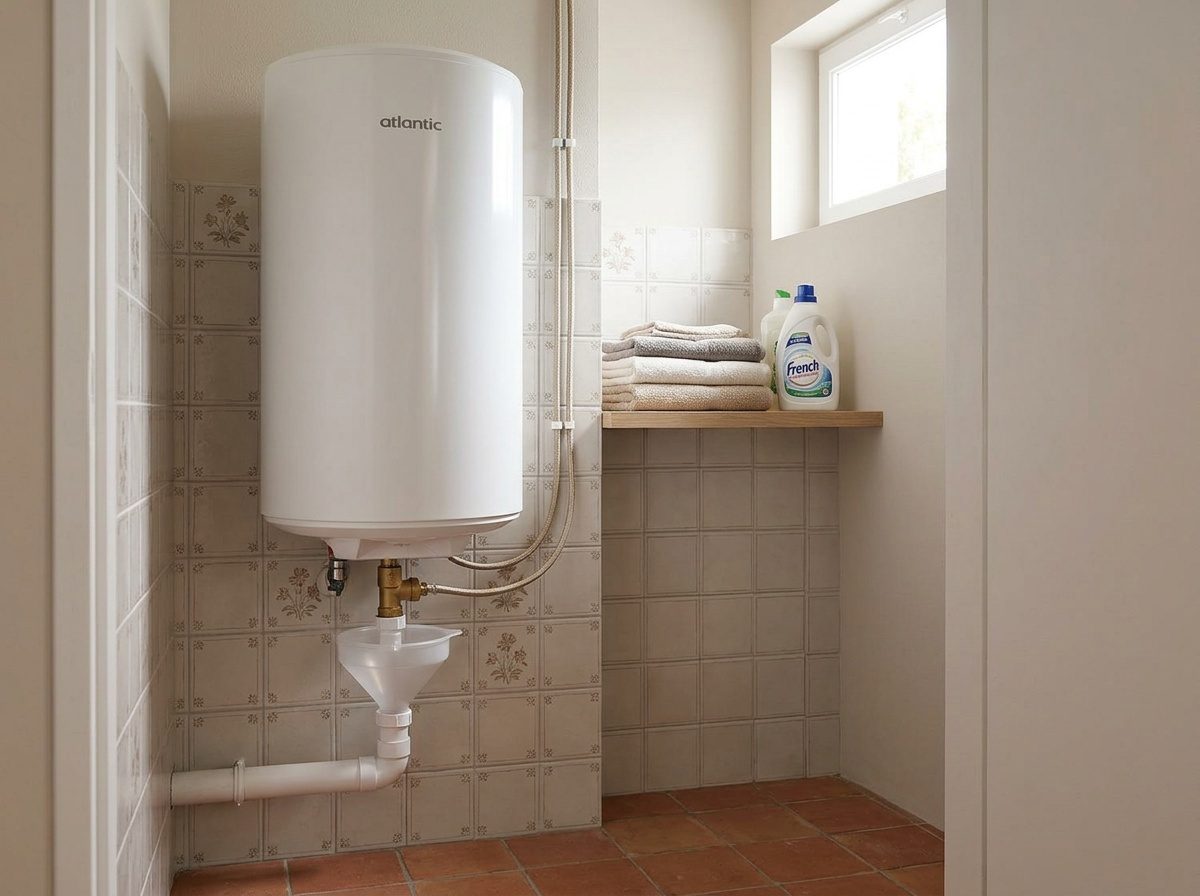 Chauffe-eau 150 litres installé au mur dans un logement