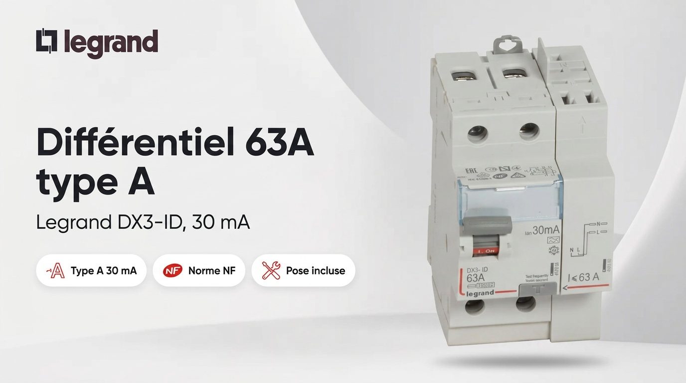 Interrupteur différentiel Legrand DX³-ID 63 A type A 30 mA bipolaire 2P