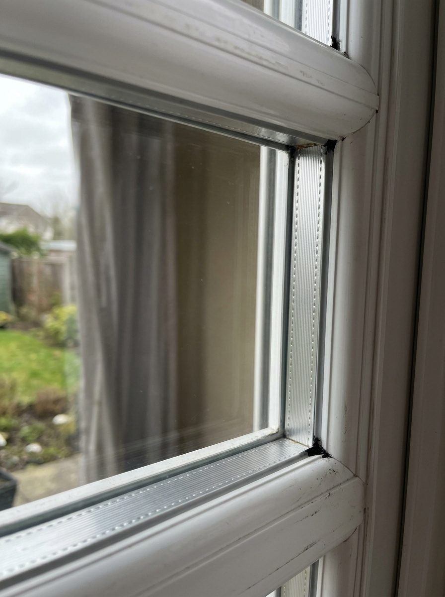 Vitrier posant un double vitrage sur mesure dans le châssis d'une fenêtre