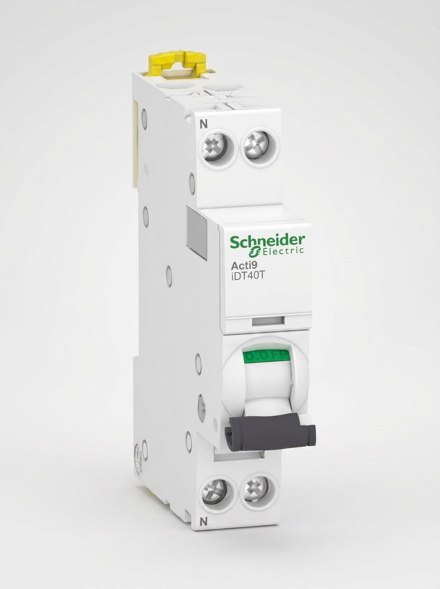 Disjoncteur modulaire Schneider Acti9 iDT40T 32 A courbe C 1P+N sur rail DIN