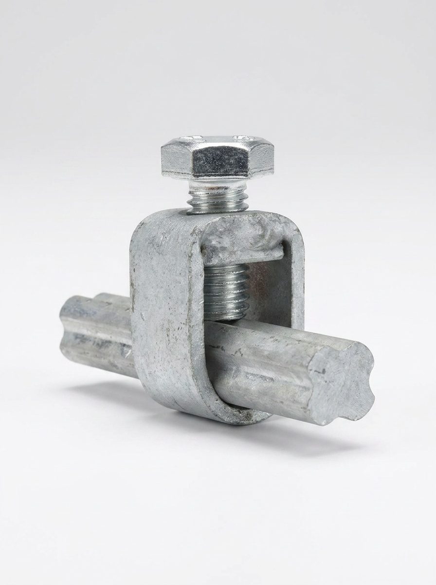 Piquet de terre en acier galvanisé et barrette de mesure cuivrée pour tableau électrique
