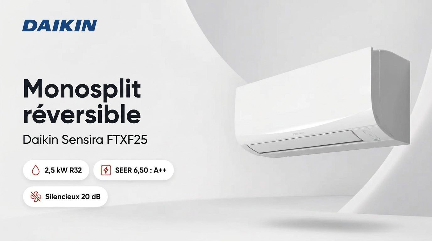 Monosplit réversible Daikin Sensira FTXF25 unité intérieure murale blanche