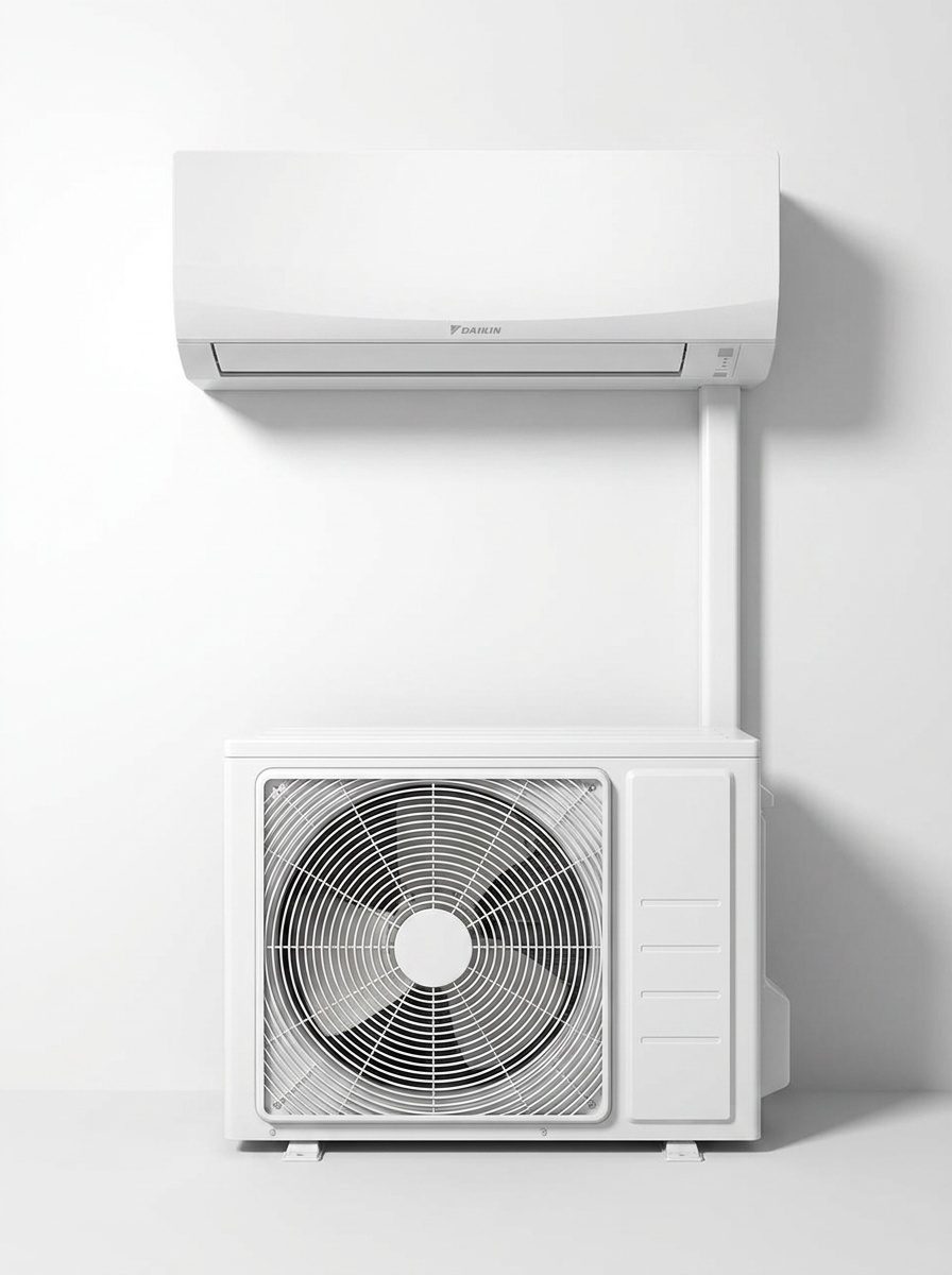 Unité intérieure Daikin Sensira FTXF25 vue de face, façade blanche