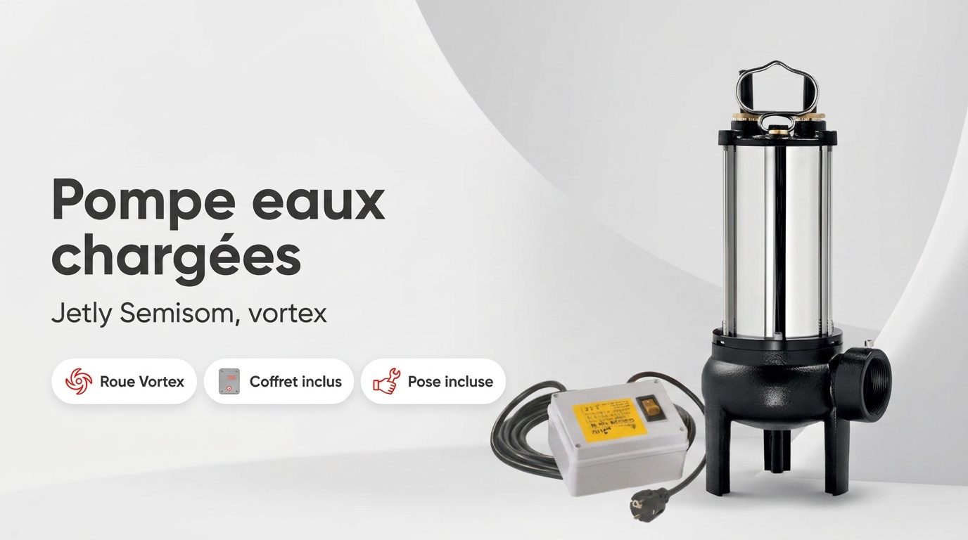 Pompe de relevage Jetly Semisom 490 pour eaux chargées avec son coffret de démarrage