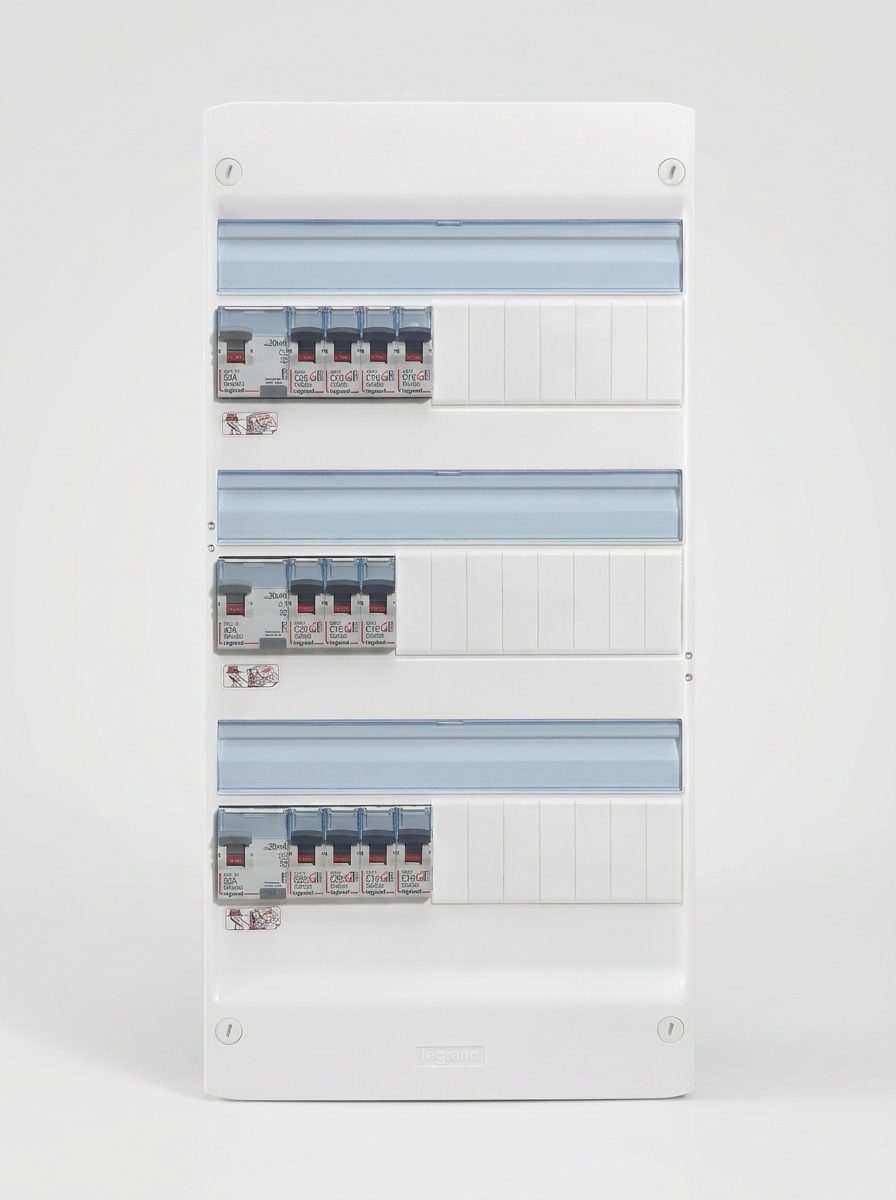 Coffret Drivia T4 équipé, borniers de terre et de neutre visibles
