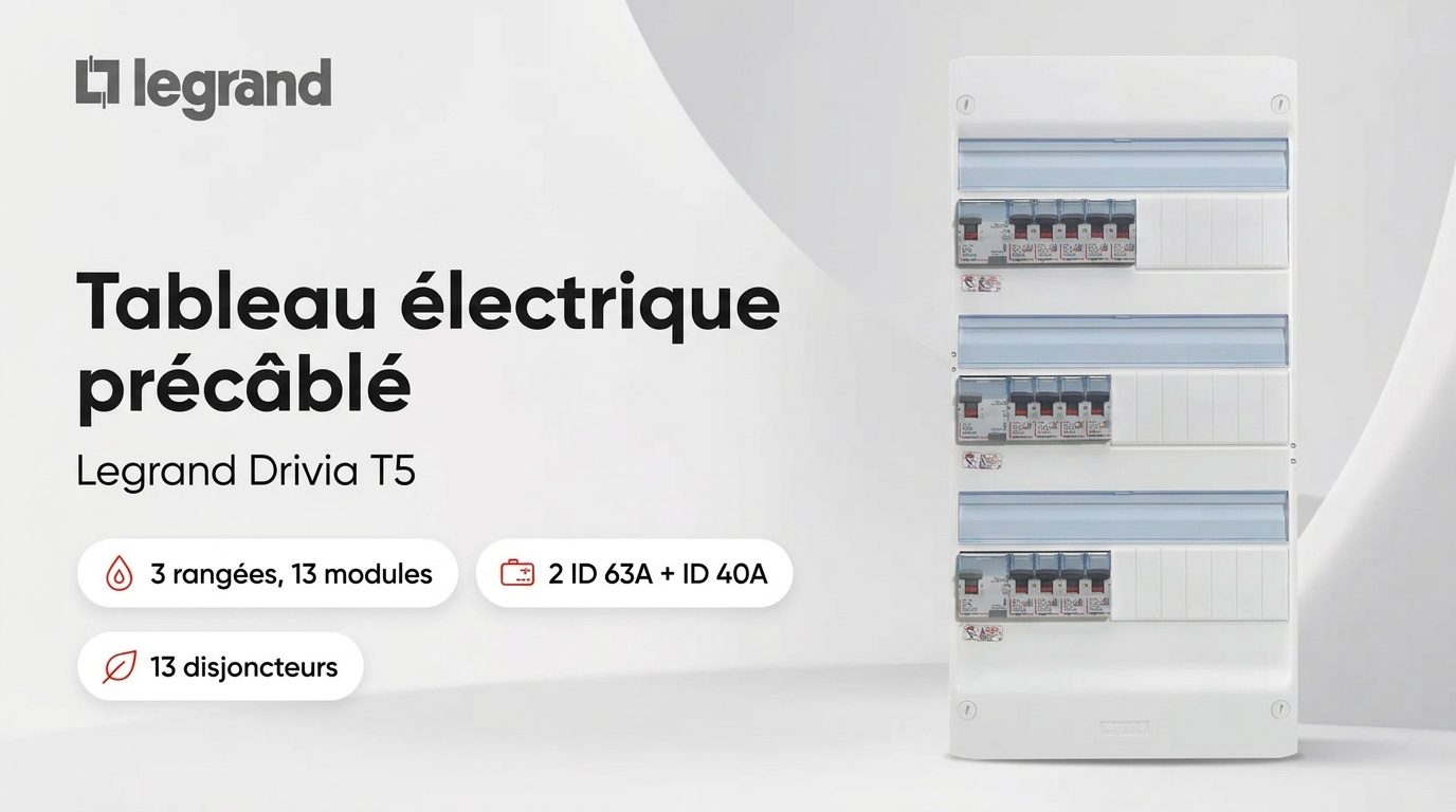 Tableau électrique précâblé Legrand Drivia T5 blanc, 3 rangées