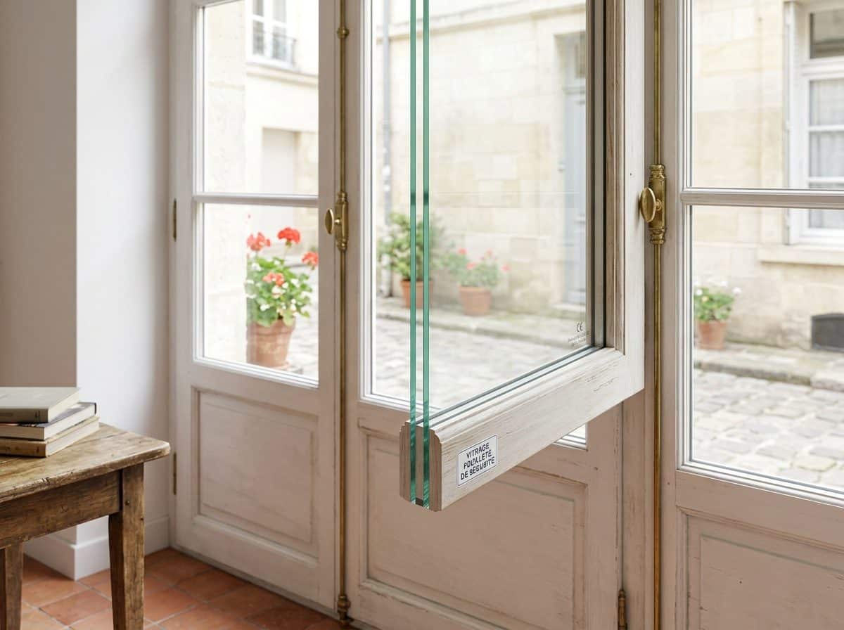 Vitrage feuilleté anti-effraction posé sur une fenêtre de rez-de-chaussée
