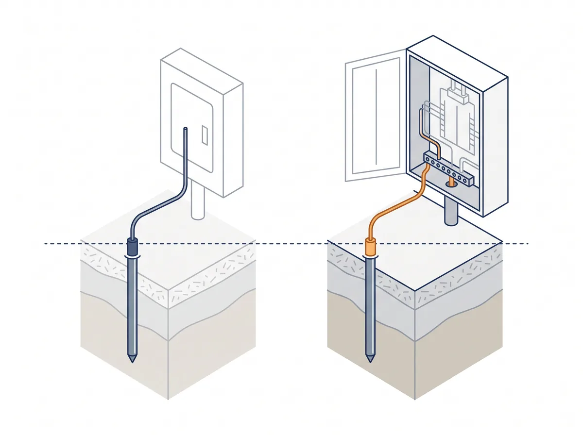 Schéma technique : la mise à la terre d'une installation par un électricien à Allauch