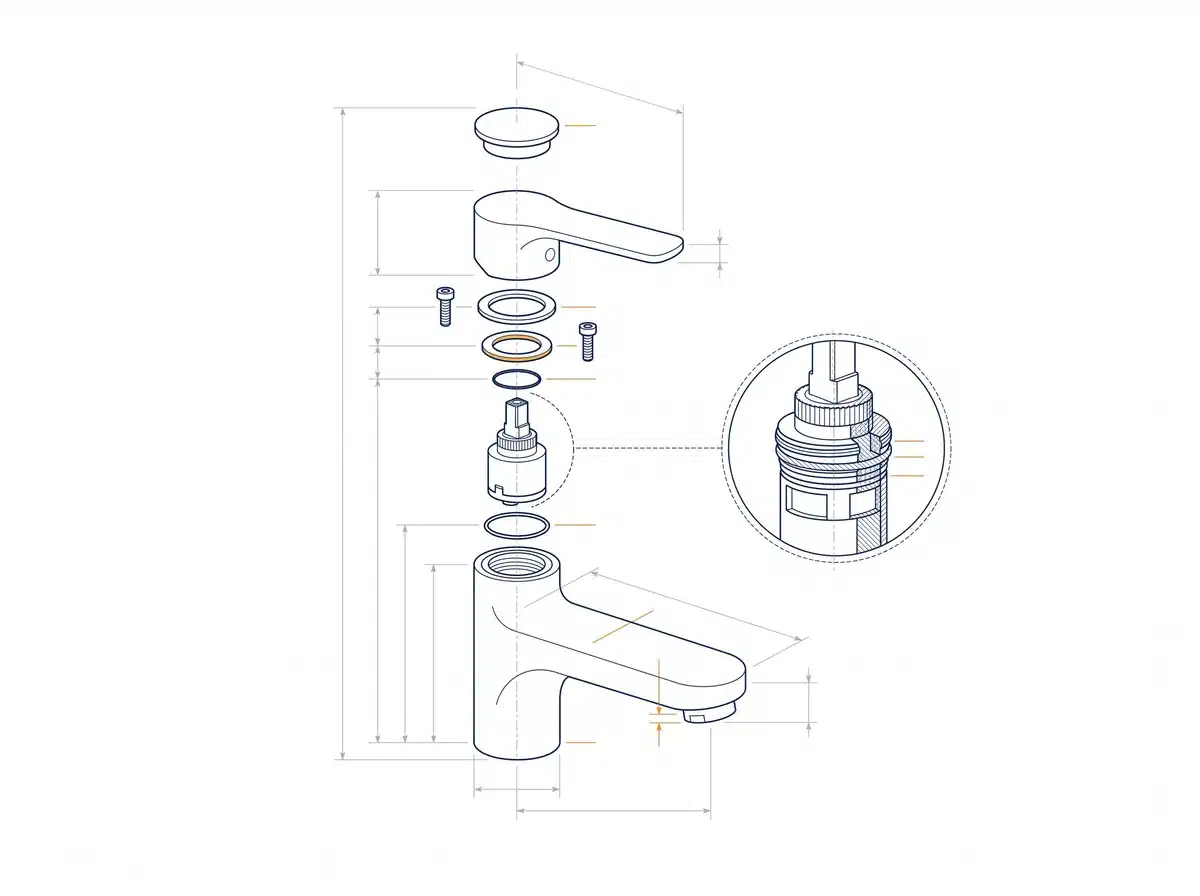 Plan technique : le remplacement d'une cartouche de mitigeur par un plombier à Gujan Mestras