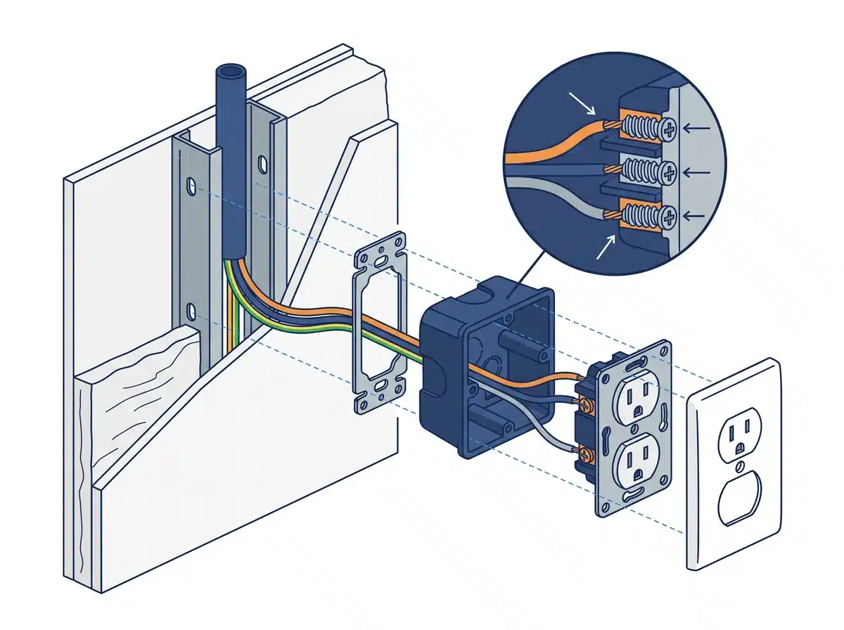 Schéma technique : l'ajout de prises électriques par un électricien à Gradignan