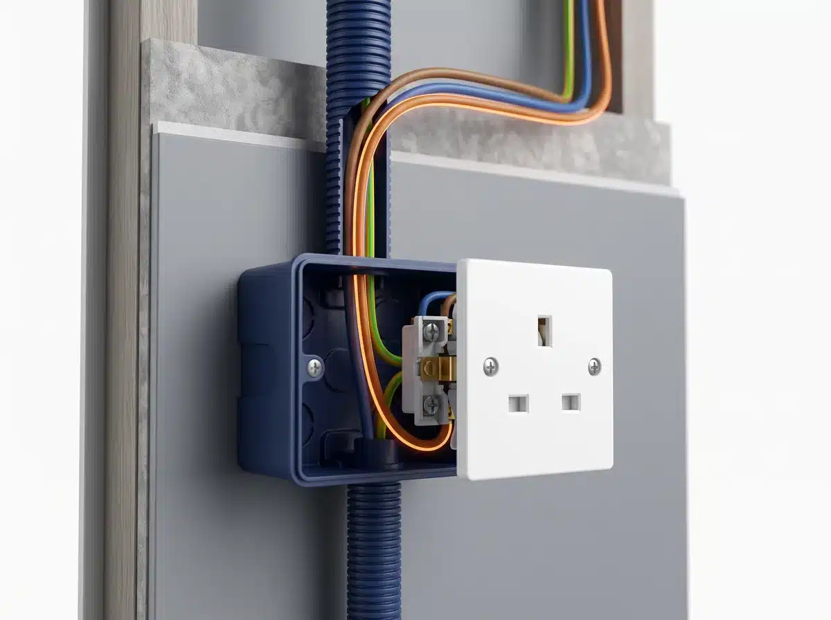 Illustration 3D : l'ajout de prises électriques par un électricien à Merignac