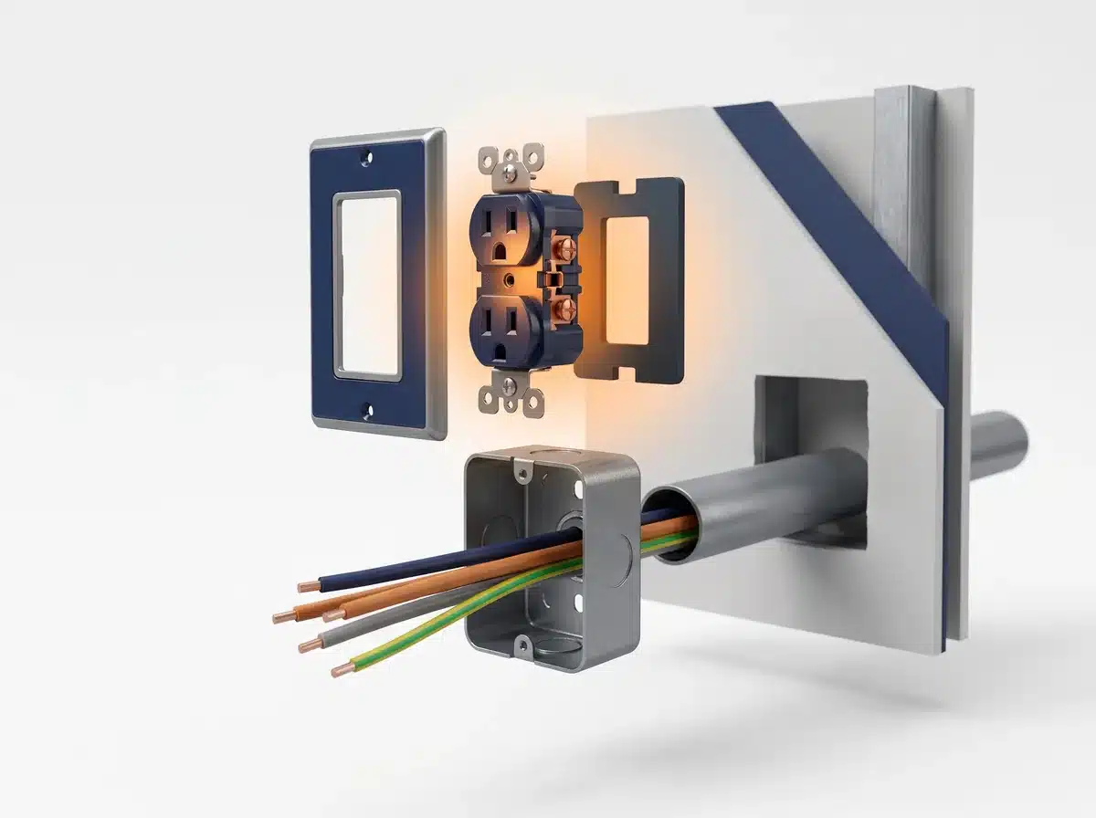 Illustration 3D : l'ajout de prises électriques par un électricien à Vitrolles
