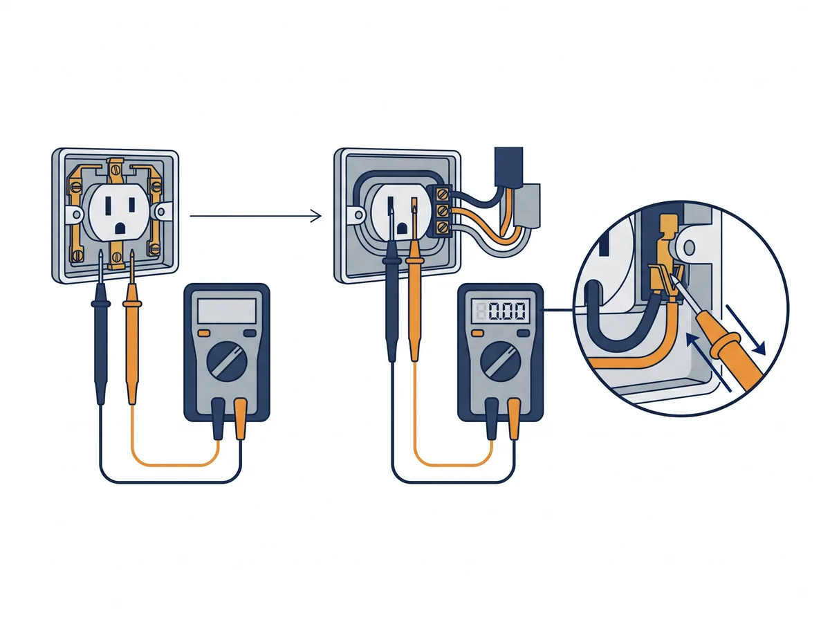 Schéma technique : la recherche de panne électrique par un électricien à Croix