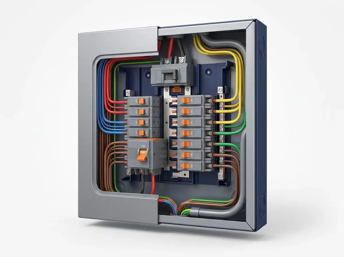 Illustration 3D : la mise aux normes d'un tableau électrique par un électricien à Lille