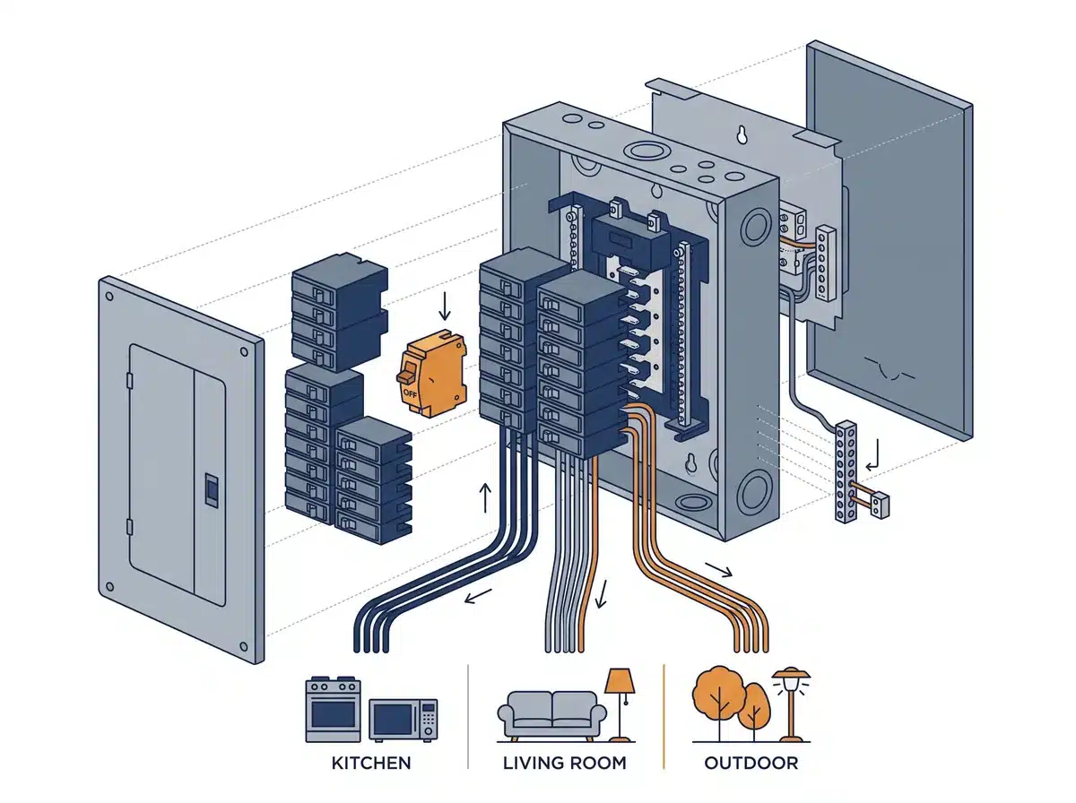 Schéma technique : la mise aux normes d'un tableau électrique par un électricien à Marseille 12e