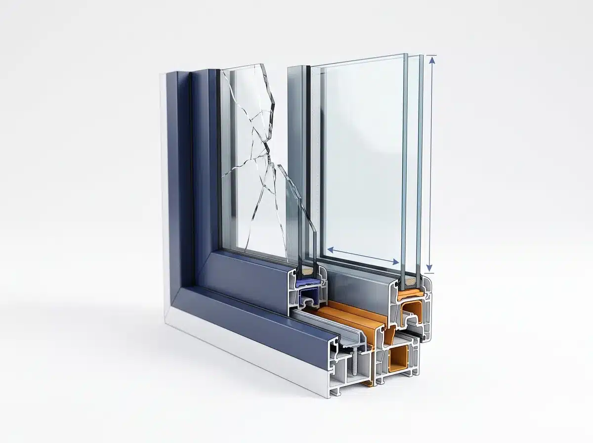 Illustration 3D : le remplacement d'une vitre cassée par un vitrier à Marignane