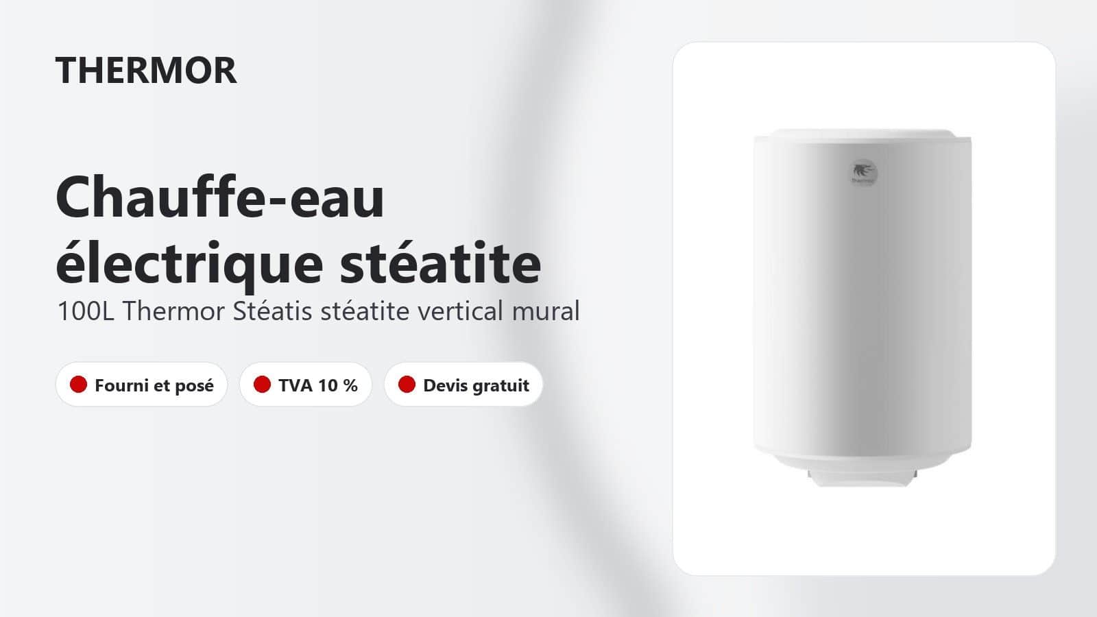 Chauffe-eau électrique Thermor Stéatis 100 L vertical mural