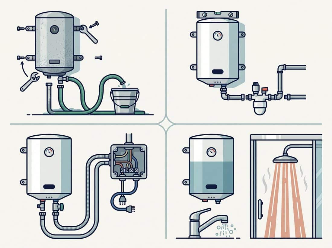 Les quatre étapes du remplacement d'un chauffe-eau électrique mural