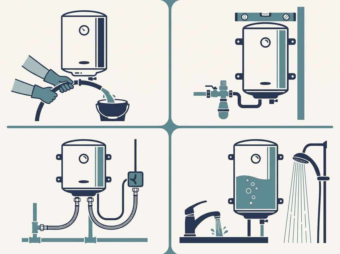 Quatre étapes de remplacement d'un chauffe-eau électrique vertical mural
