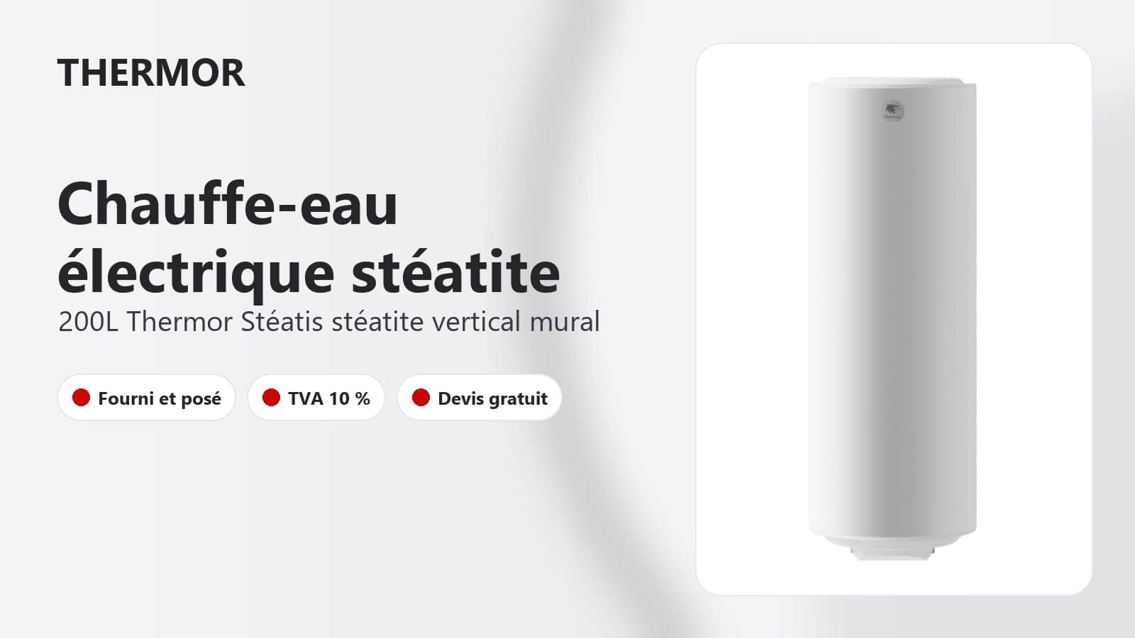 Chauffe-eau électrique Thermor Stéatis 200 L vertical mural