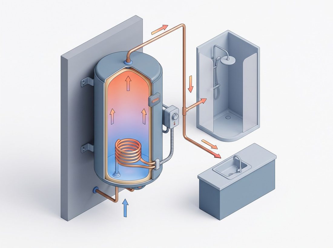 Coupe d'un chauffe-eau électrique à accumulation avec résistance stéatite