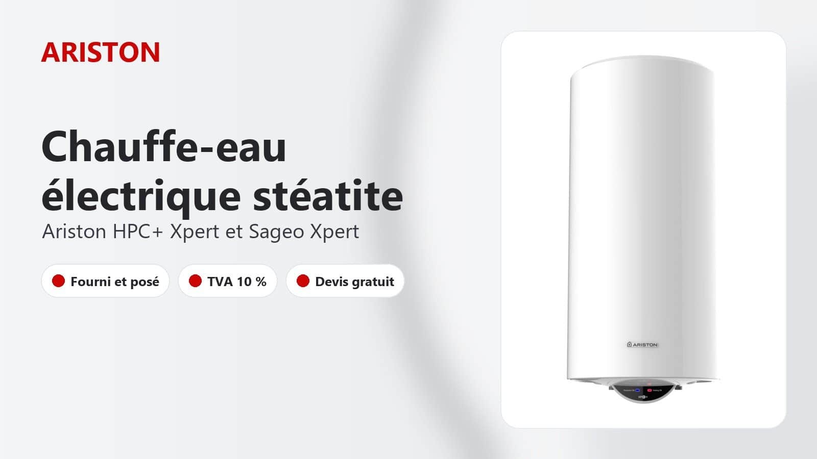 Chauffe-eau électrique Ariston HPC+ Xpert et Sageo Xpert stéatite