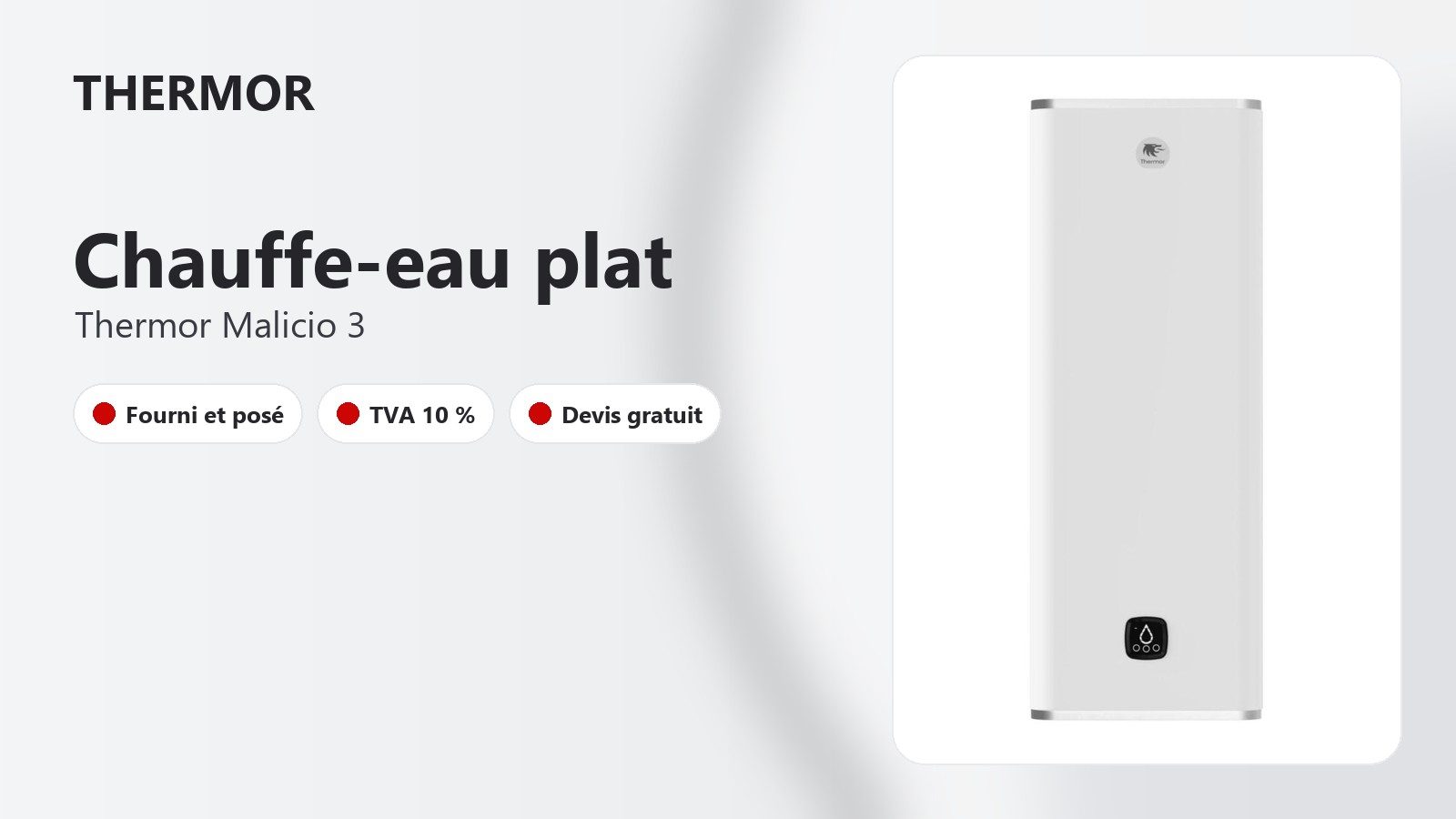 Gamme de chauffe-eau plats Thermor Malicio 3 de 65 à 120 L