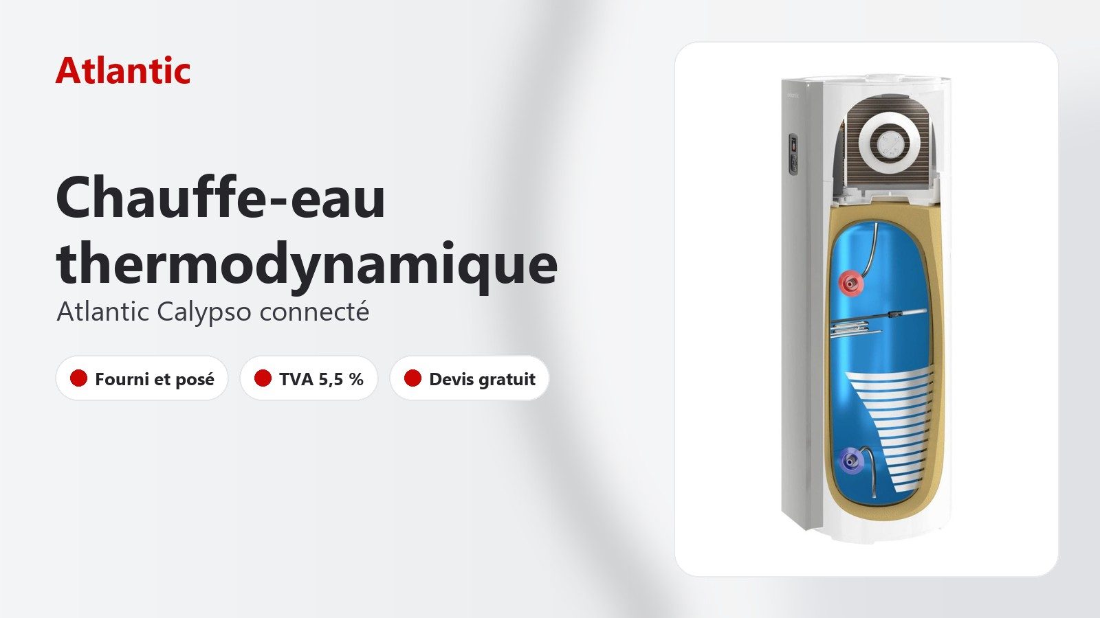 Gamme de chauffe-eau thermodynamiques Atlantic Calypso connecté