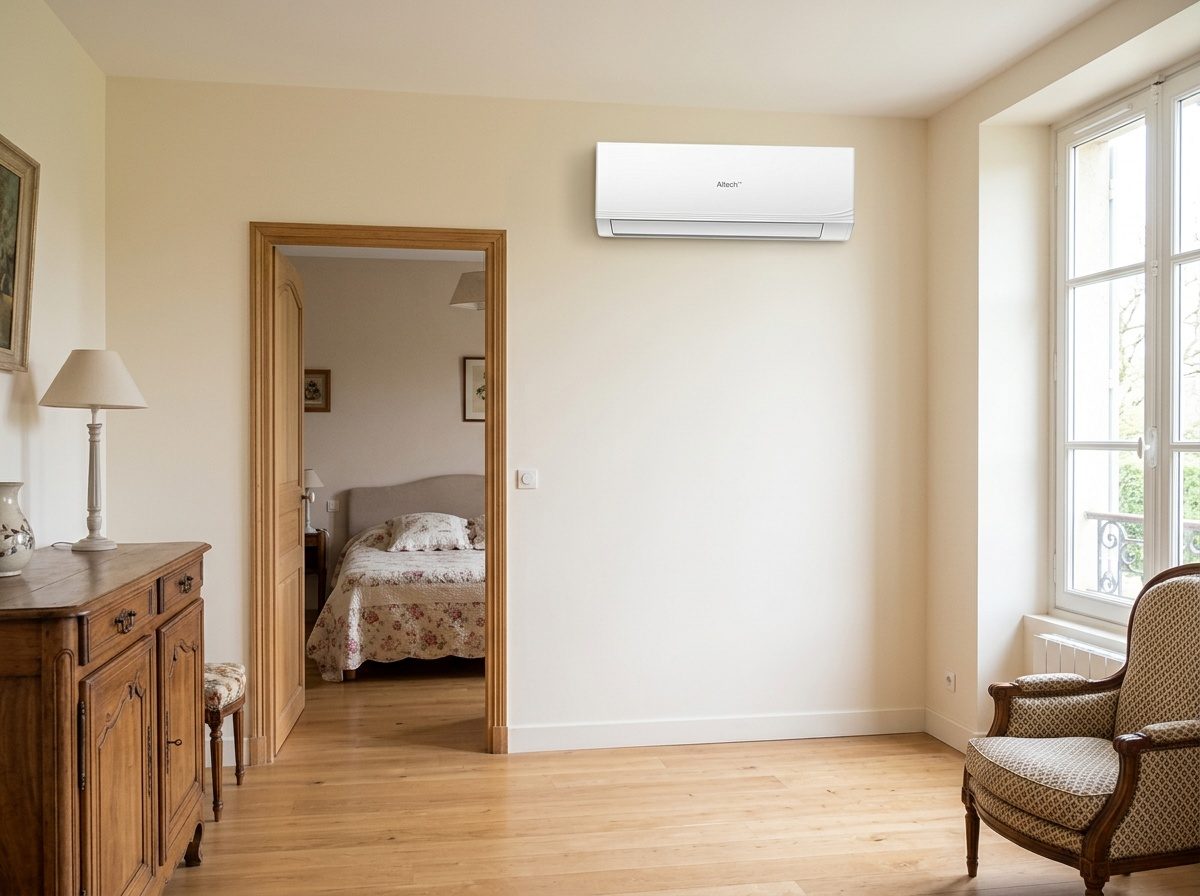 Installation bisplit Altech dans un séjour et une chambre
