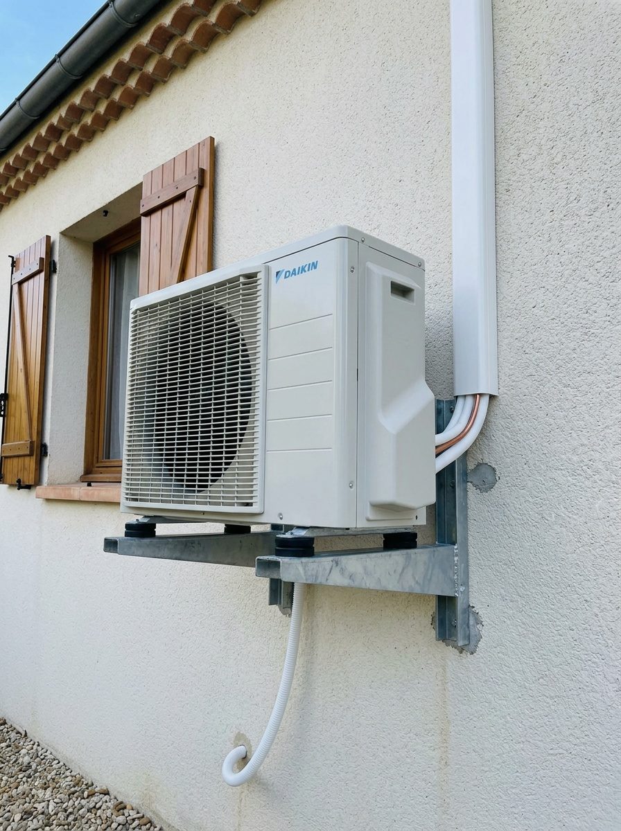 Chauffagiste réalisant la mise en service d'une pompe à chaleur air/air