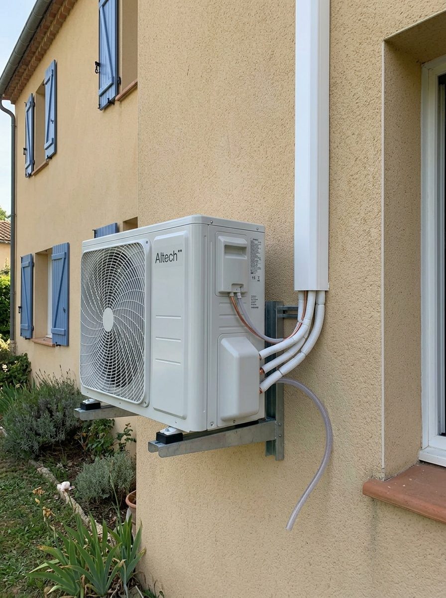Chauffagiste réalisant la pose et la mise en service d'un multisplit