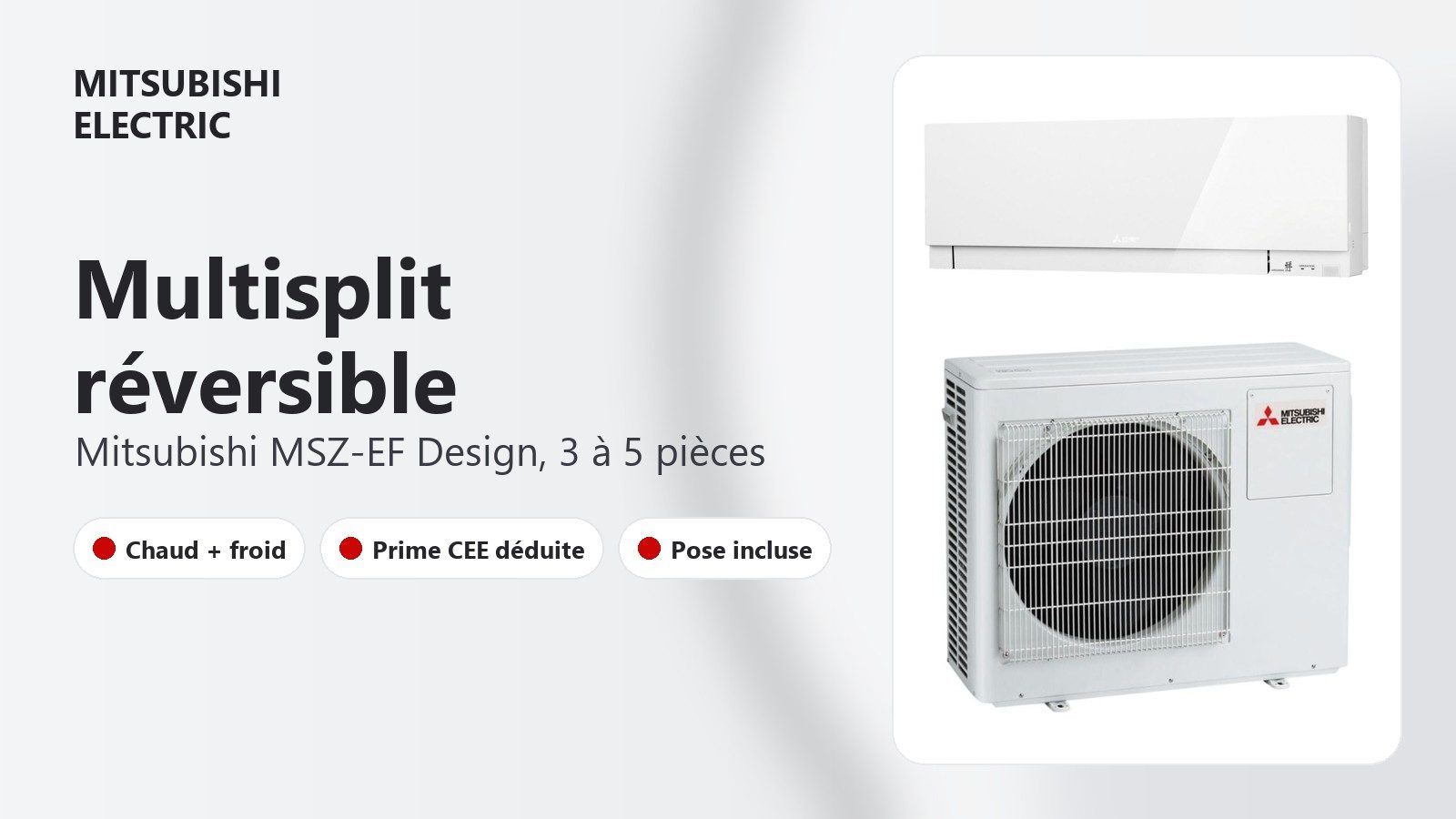 Multisplit réversible Mitsubishi Electric MSZ-EF Design